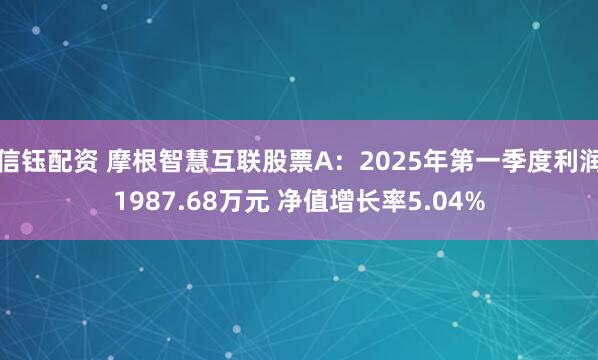 信钰配资 摩根智慧互联股票A：2025年第一季度利润1987.68万元 净值增长率5.04%
